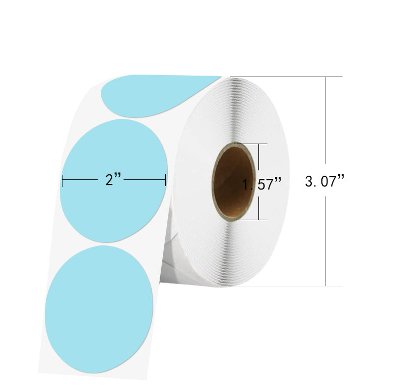 Blue Round 50mm x 50mm Thermal Labels (500 Labels)