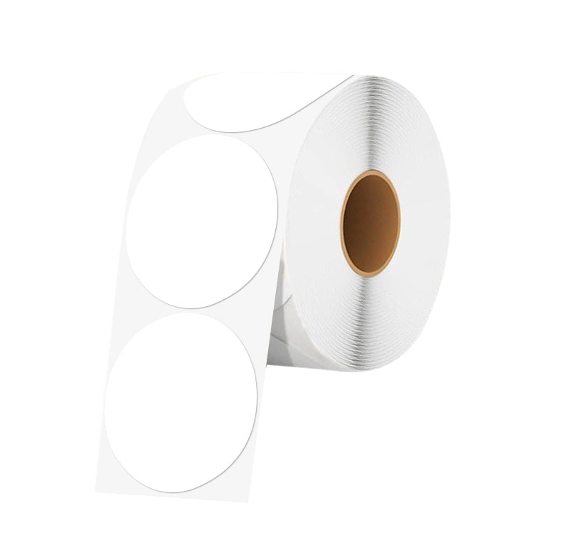White Round 50mm x 50mm Thermal Labels (500 Labels)